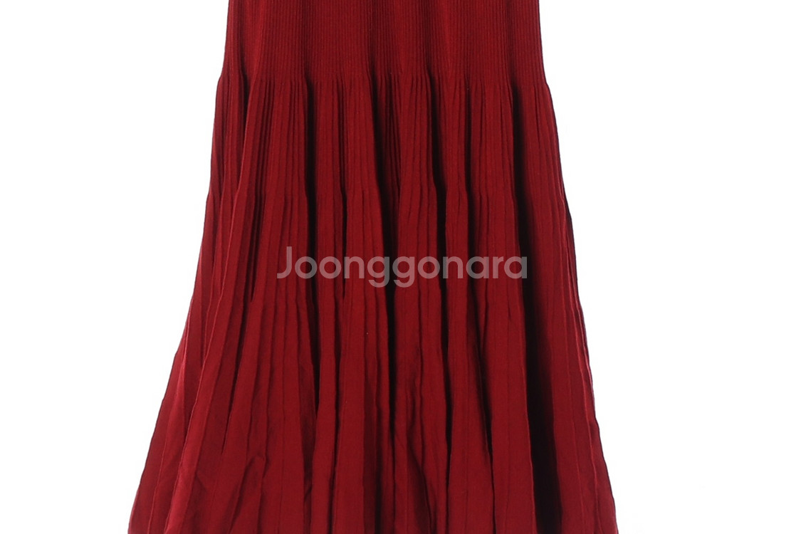 [M]에고이스트 브릭 레드 골지 브이넥 긴팔 롱 니트원피스--3