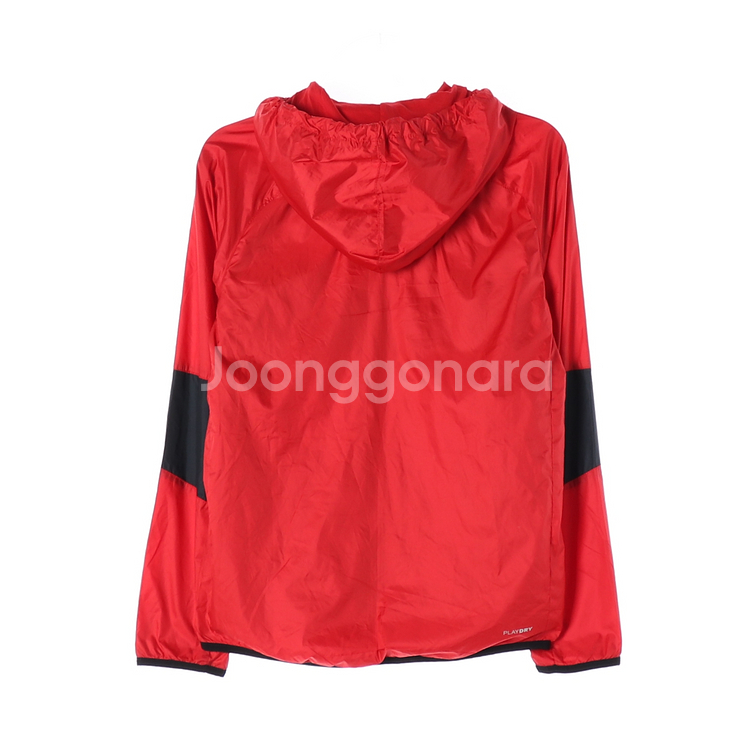 [M]리복 레드 배색 바람막이 후드 집업 재킷 점퍼--4