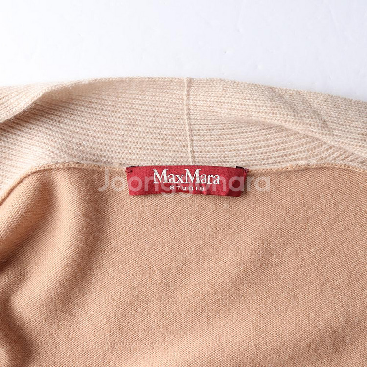 (정품)[S]막스마라 울캐미시어100% 베이지 골지 니트 가디건--5