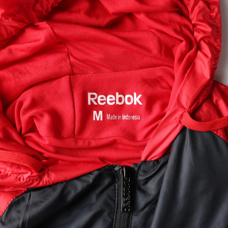 [M]리복 레드 배색 바람막이 후드 집업 재킷 점퍼--5