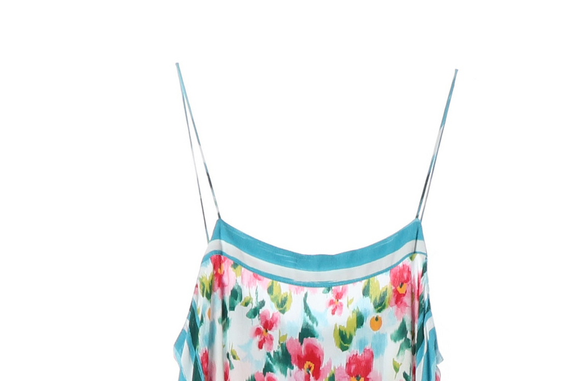 [S]자라 블루 플로럴 뷔스티에 롱 나시 원피스 슬립드레스--1