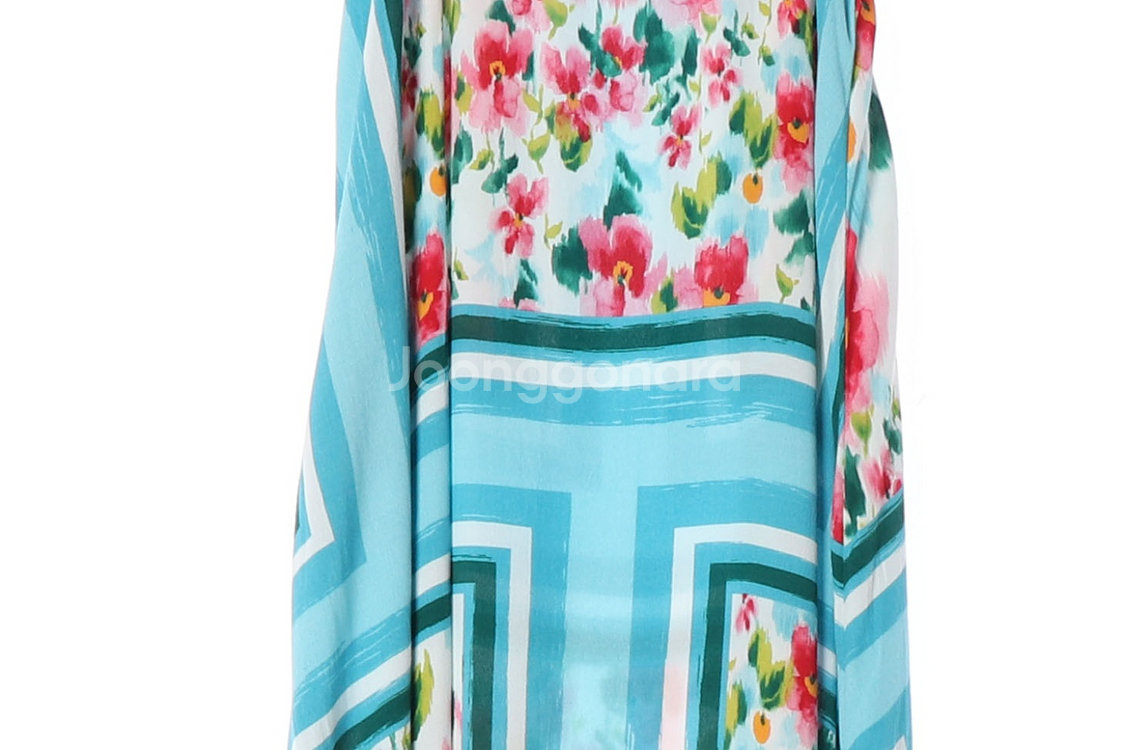 [S]자라 블루 플로럴 뷔스티에 롱 나시 원피스 슬립드레스--3