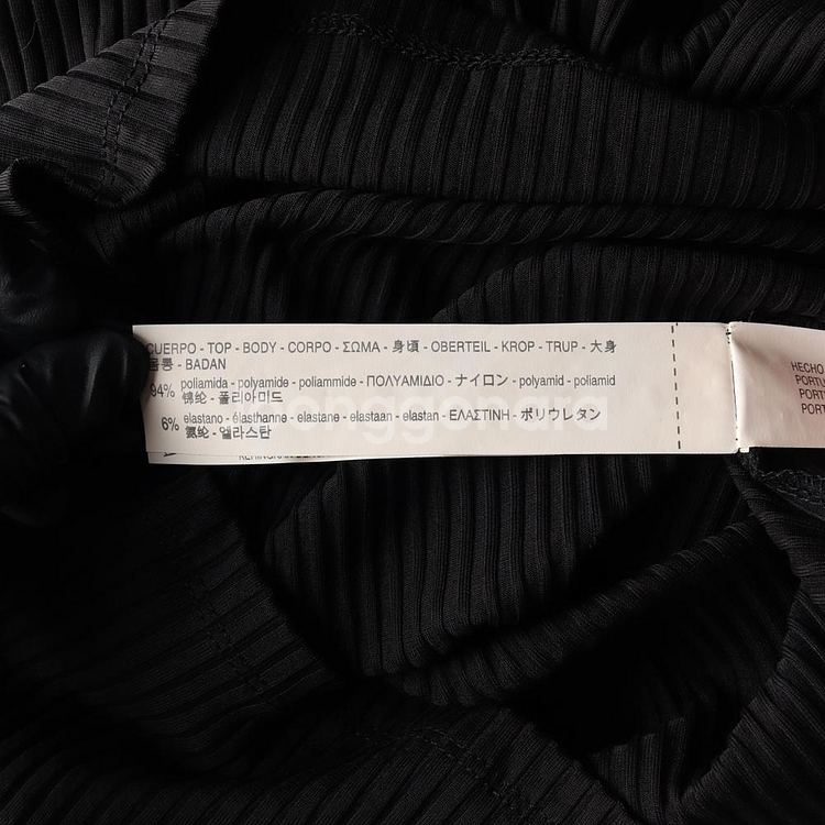 [L]자라 블랙 터틀넥 골지 반팔 니트 티셔츠--5