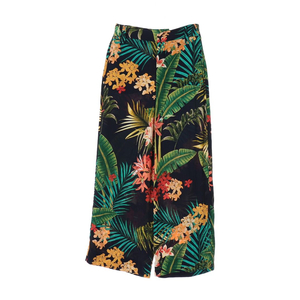 [S]자라 네이비 야자수 패턴 와이드 슬랙스 휴양지 바지 팬츠