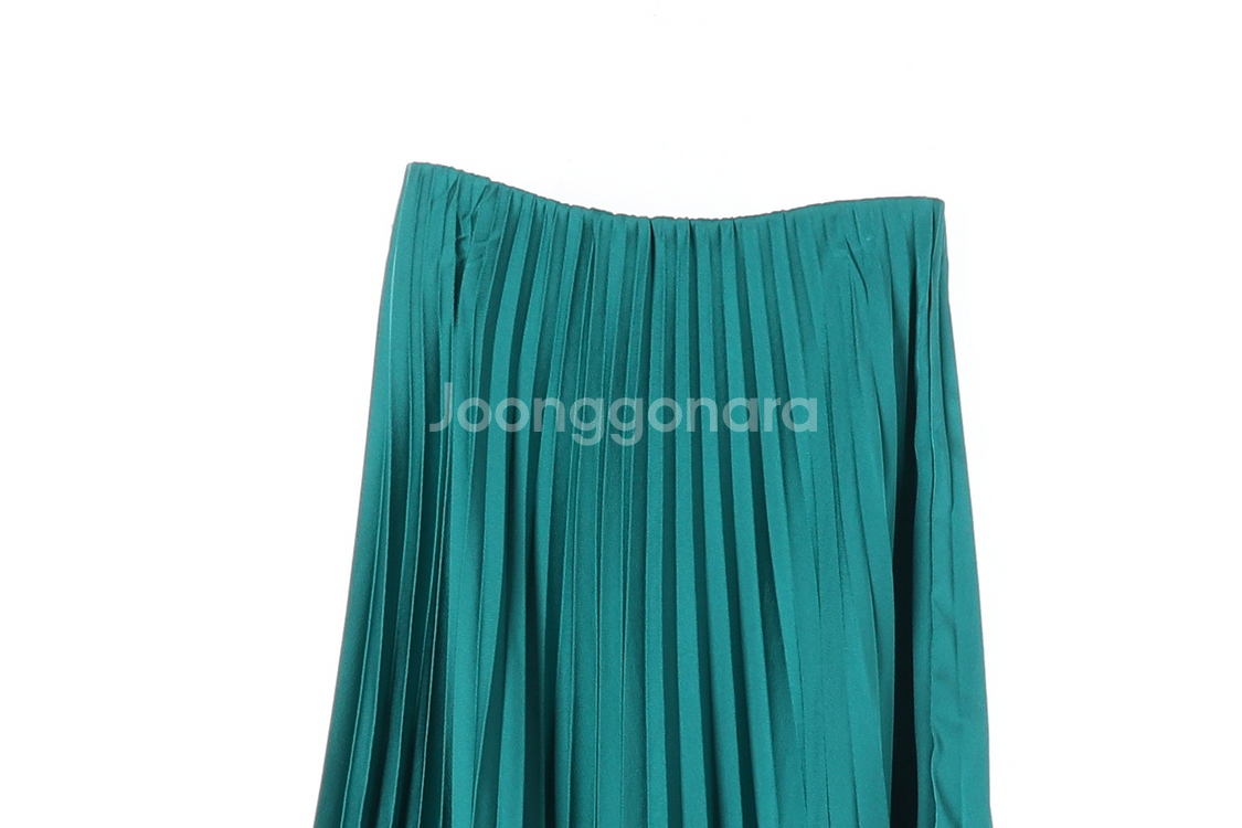 (새상품)[S]자라 그린 밴딩 롱 플리츠스커트 치마--1