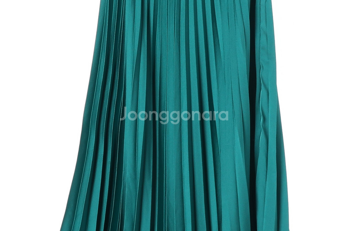 (새상품)[S]자라 그린 밴딩 롱 플리츠스커트 치마--2