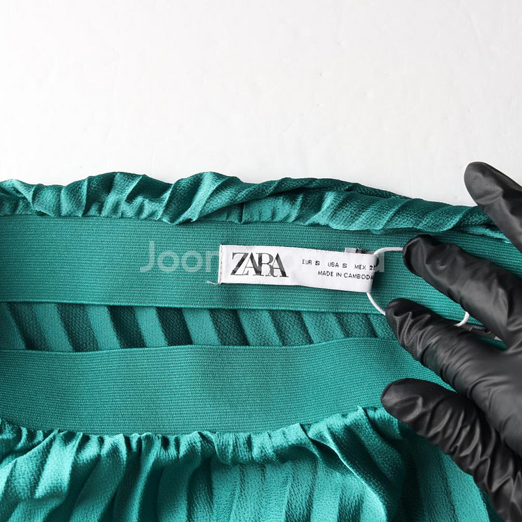 (새상품)[S]자라 그린 밴딩 롱 플리츠스커트 치마--5