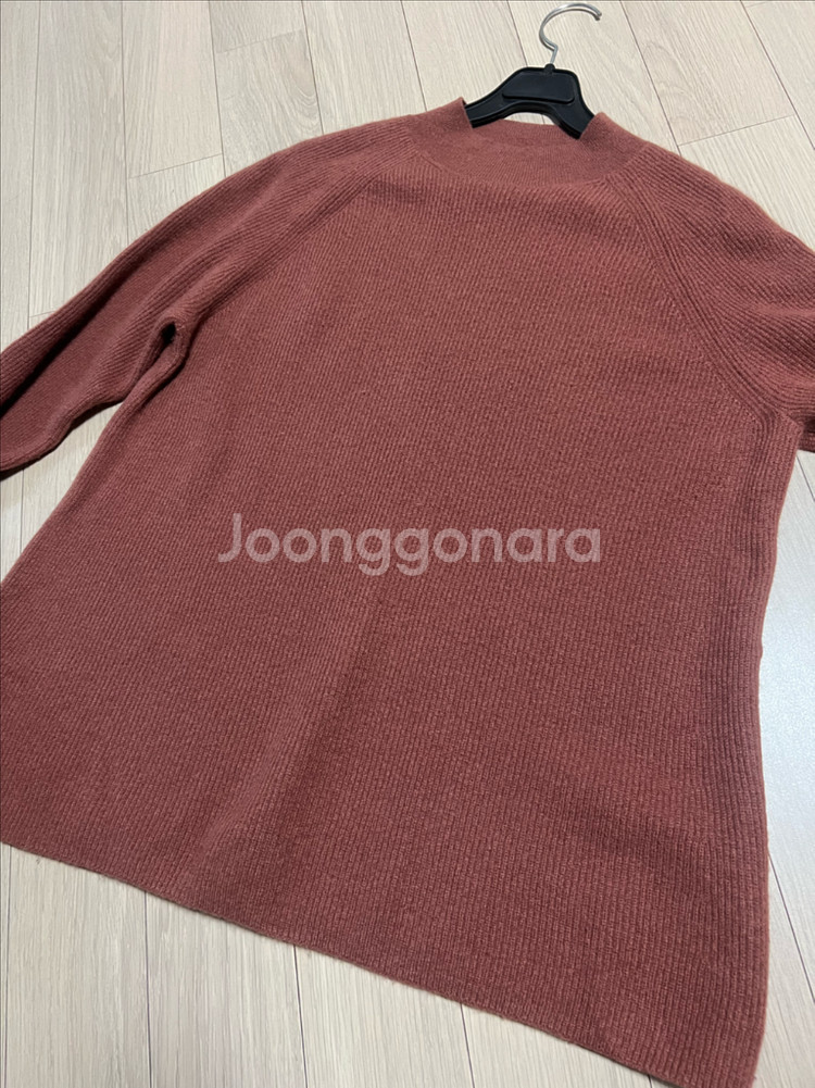 빈스 VINCE 캐시미어100% 반목 니트 모크넥 핑크브라운 스웨터--3