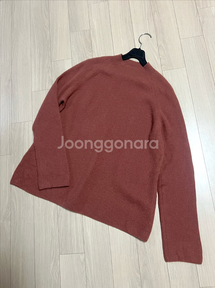 빈스 VINCE 캐시미어100% 반목 니트 모크넥 핑크브라운 스웨터--0