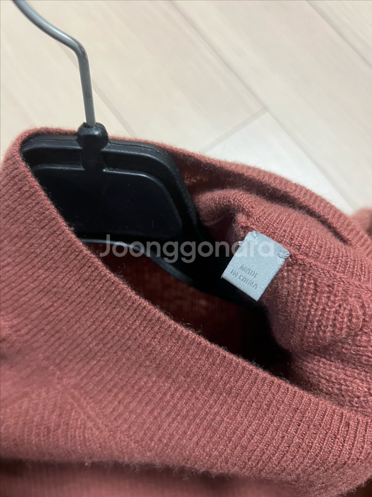 빈스 VINCE 캐시미어100% 반목 니트 모크넥 핑크브라운 스웨터--6