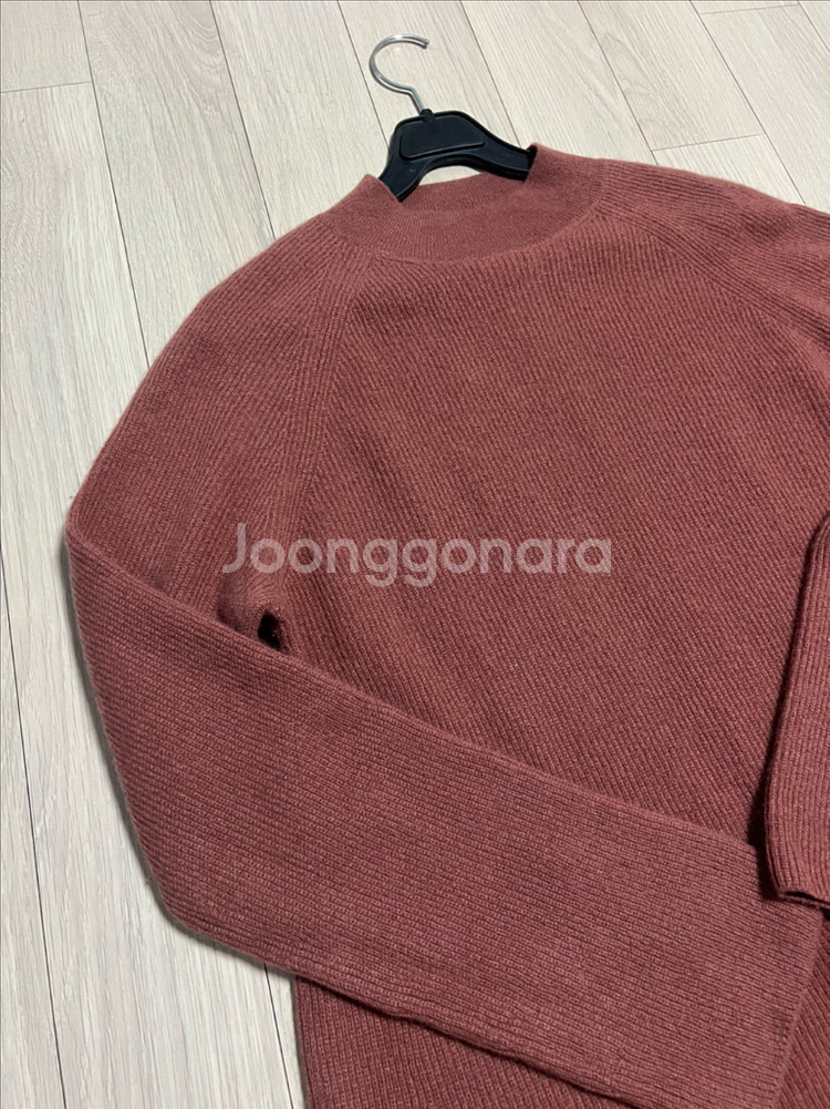 빈스 VINCE 캐시미어100% 반목 니트 모크넥 핑크브라운 스웨터--5