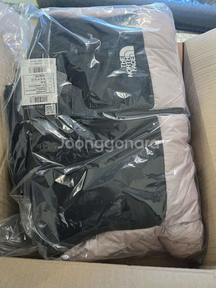 노스페이스 눕시 패딩 핑크블랙 m--0