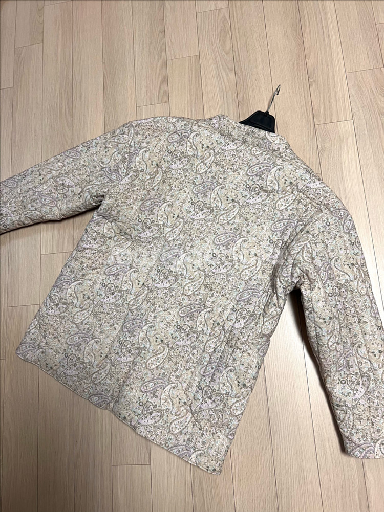 양면 누빔 퀼팅 랩 자켓 페이즐리 플라워 반다나 점퍼 기모노 솜패딩가디건--2