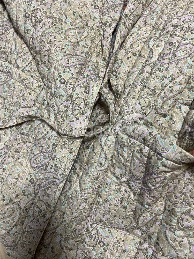 양면 누빔 퀼팅 랩 자켓 페이즐리 플라워 반다나 점퍼 기모노 솜패딩가디건--16