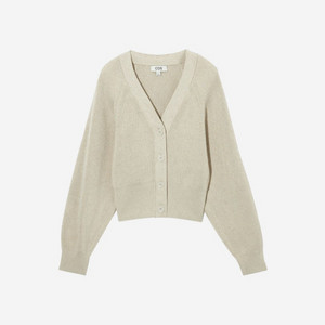 코스 릴렉스드핏 크롭 가디건 (s) _ 베이지, 블랙