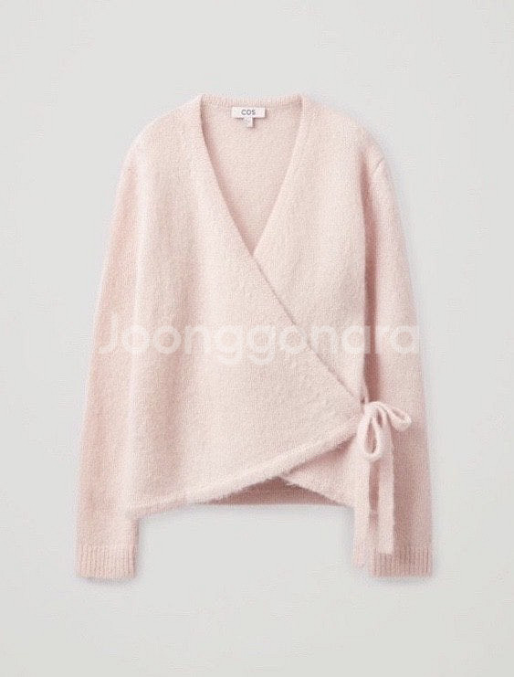 COS 코스 울 랩 가디건 핑크--0