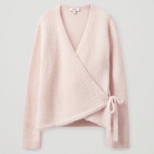 COS 코스 울 랩 가디건 핑크