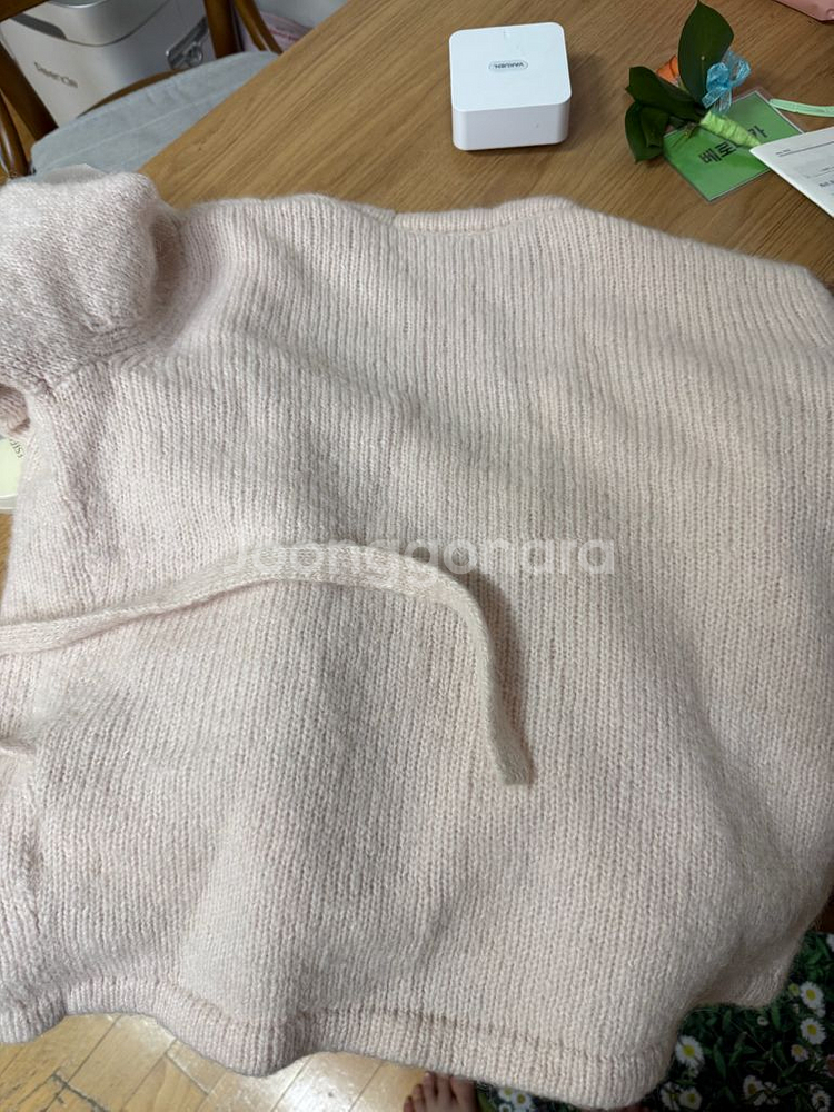 COS 코스 울 랩 가디건 핑크--3