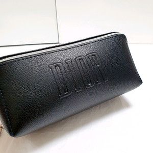 디올 파우치 블랙 인조가죽 필통