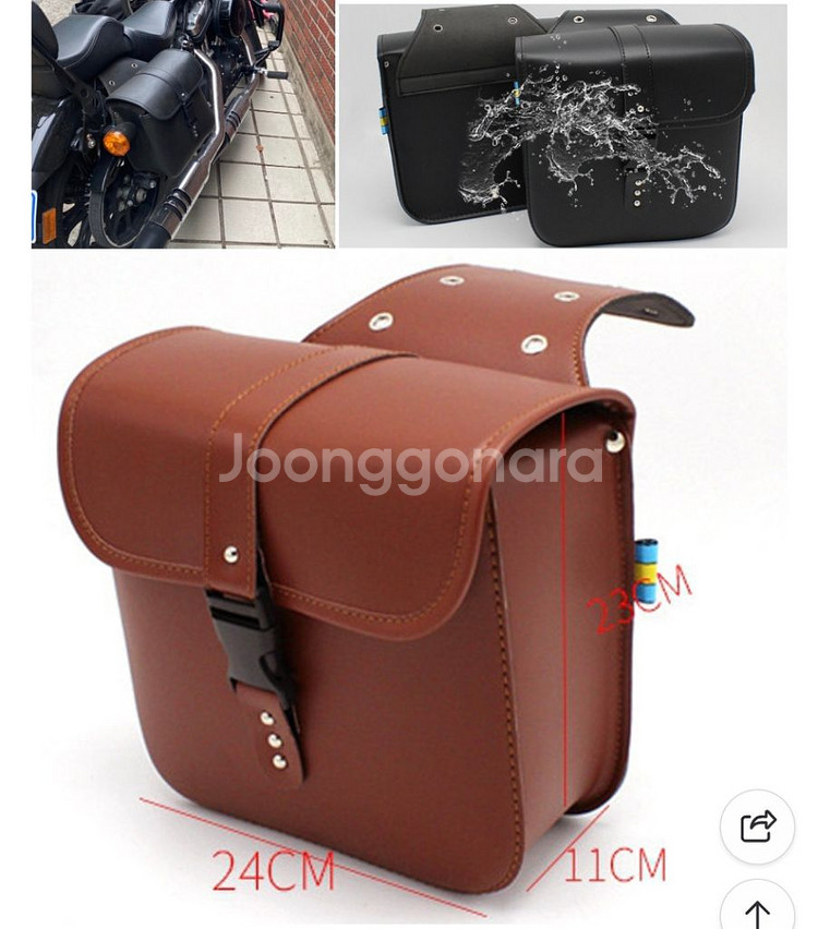 오토바이 사이드백 블랙 2개 새상품--1