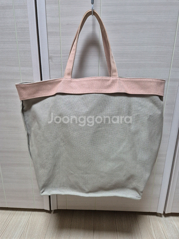 아떼바네사브루노 포켓배색 그랜드 카바스백 캔버스가방--2