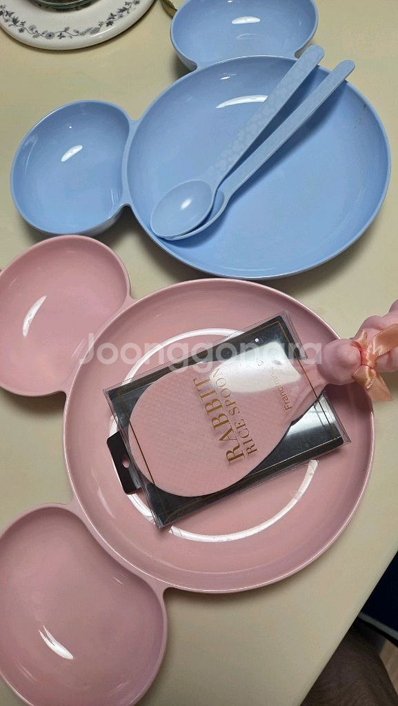 프랑프랑 미키마우스 식판 핑크/블루--0