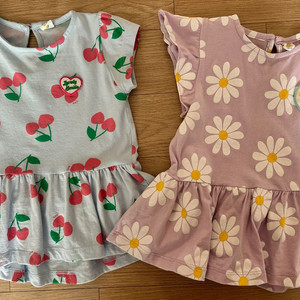 헤이미니 유아 여아 프릴 반팔 100 두벌