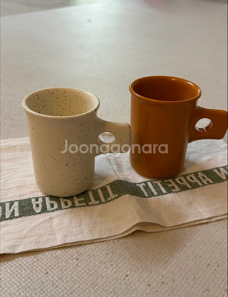 패브릭포터리 머그 두개 일괄--0