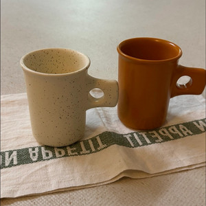 패브릭포터리 머그 두개 일괄