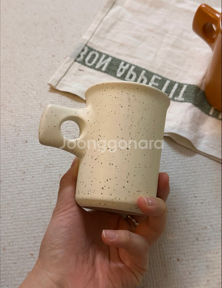 패브릭포터리 머그 두개 일괄--4