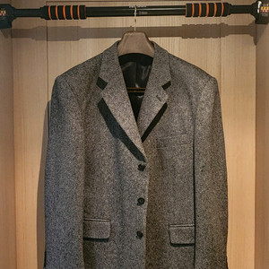 그레이 3버튼 트위드자켓 XL