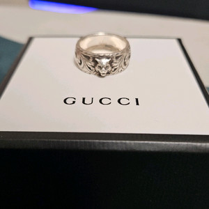 구찌 펠린해드 실버 반지 22호