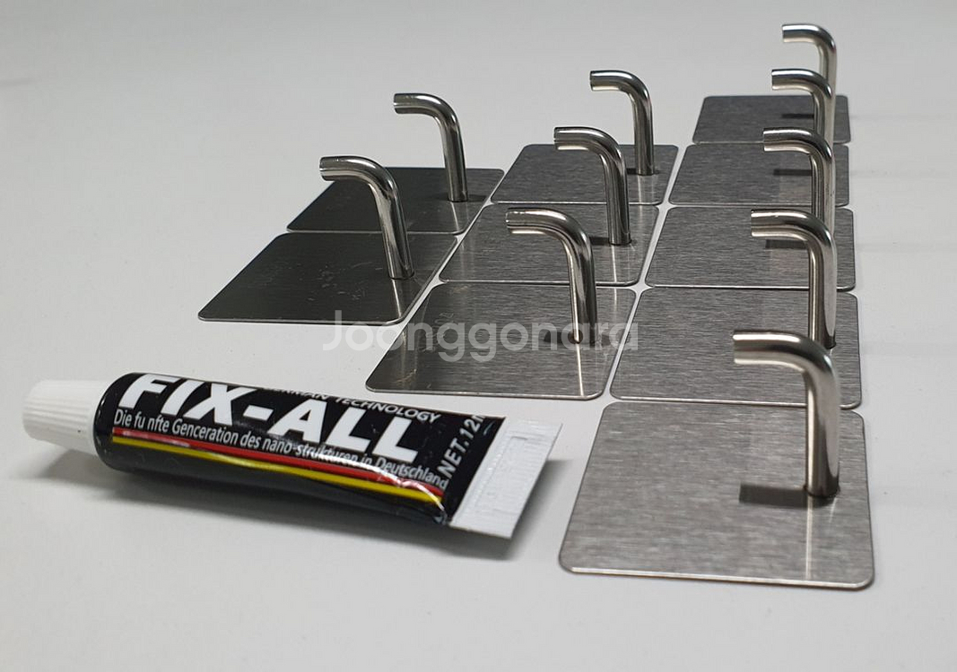 부착식 304스텐 걸이9p+접착제 포함(새상품)--0