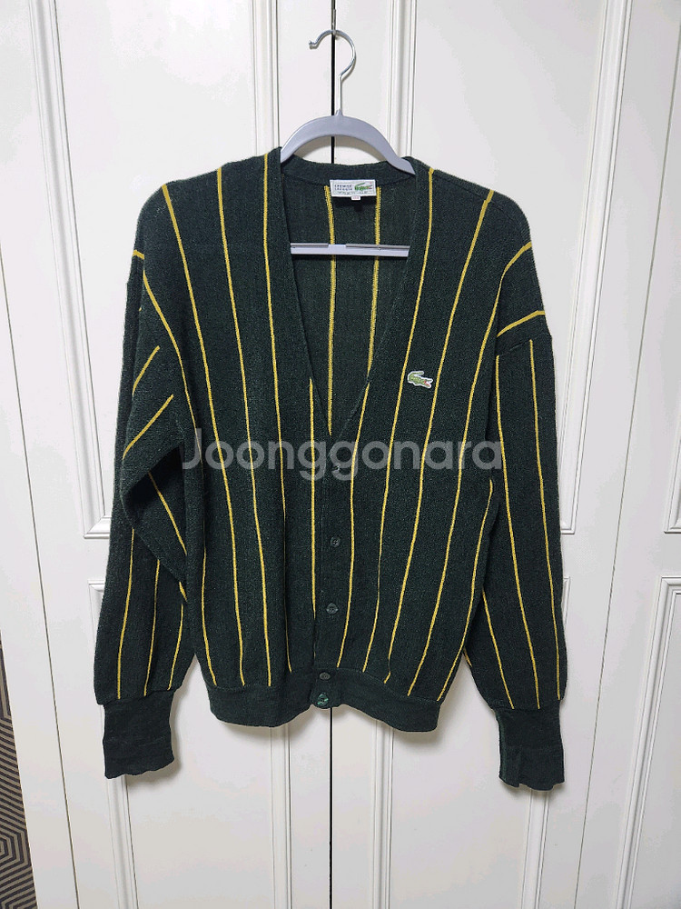 (100)라코스테 남성 스트라이프 울 가디건--0