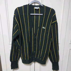 (100)라코스테 남성 스트라이프 울 가디건