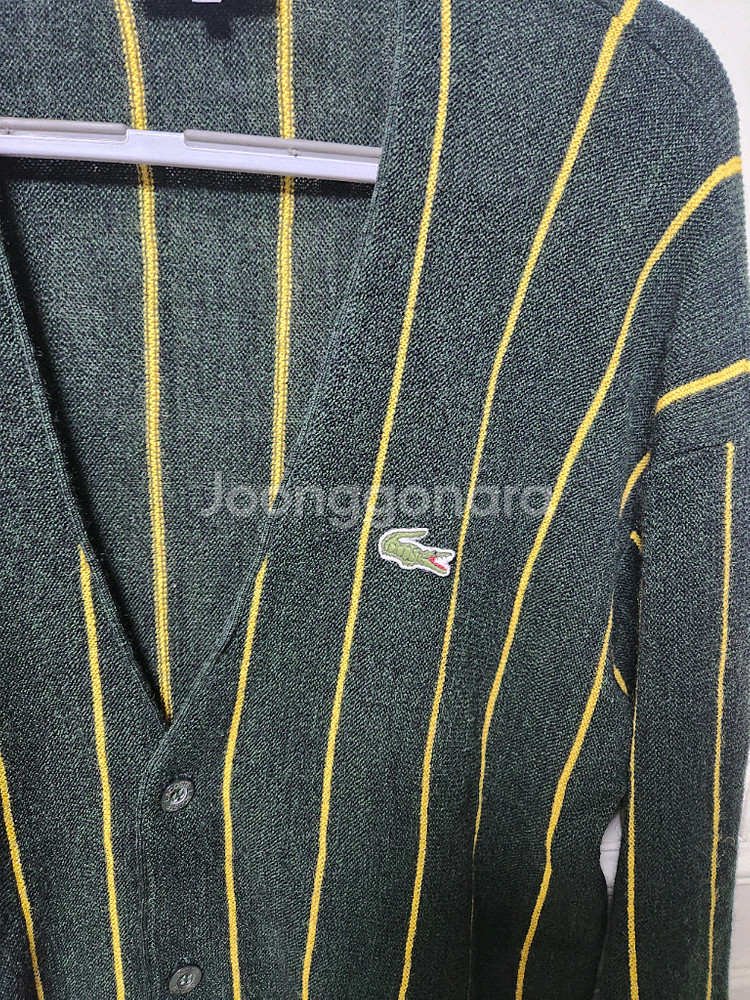 (100)라코스테 남성 스트라이프 울 가디건--3