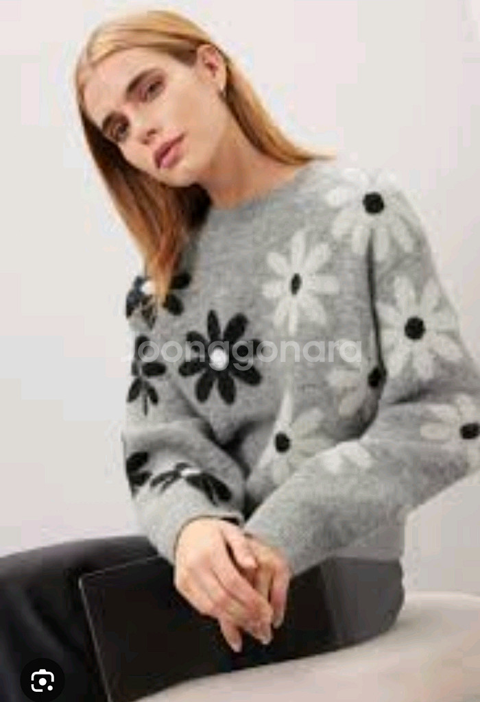 산드로 플로러 알파카 풀오버 니트 탑 1 사이즈--0