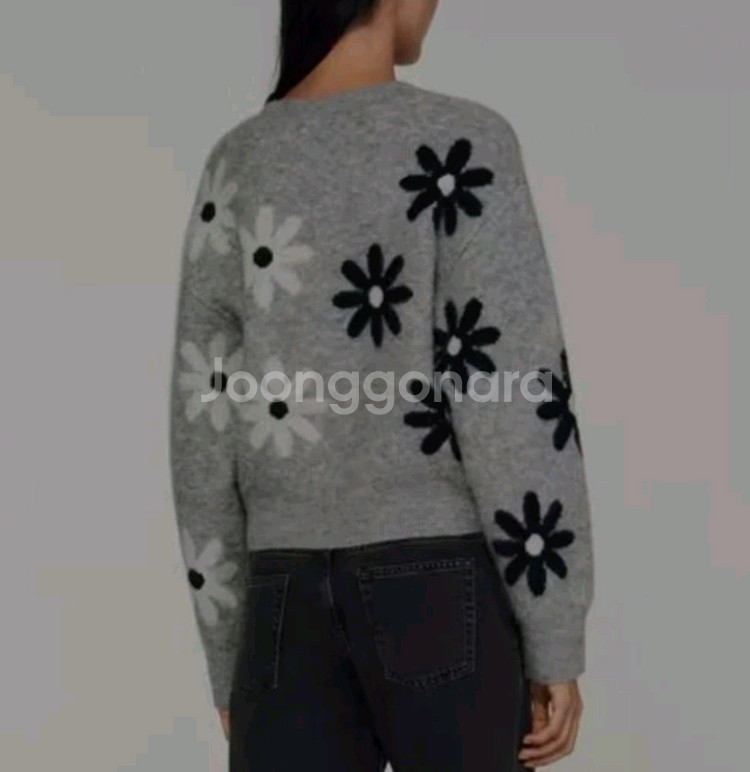 산드로 플로러 알파카 풀오버 니트 탑 1 사이즈--1