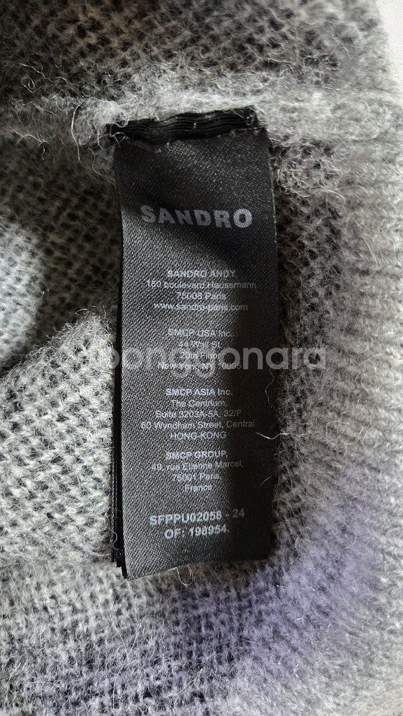 산드로 플로러 알파카 풀오버 니트 탑 1 사이즈--8