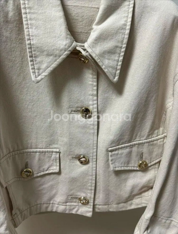 MINE 마인 크림 플랩 데님 자켓--6