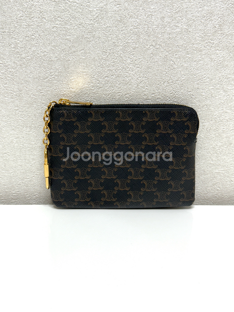 (정품/A+)셀린느 트리옹프 카드 지퍼 파우치 지갑--2