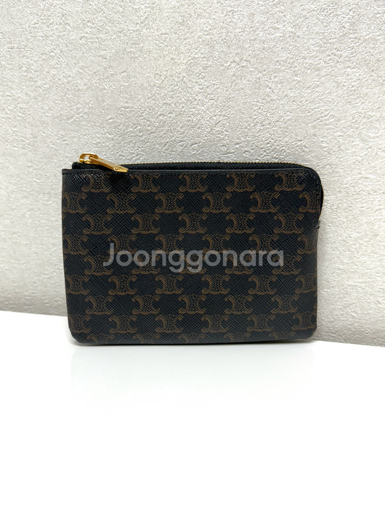 (정품/A+)셀린느 트리옹프 카드 지퍼 파우치 지갑--1