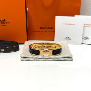 (25SS/A+)에르메스 클릭아슈 팔찌 블랙 로즈골드 PM