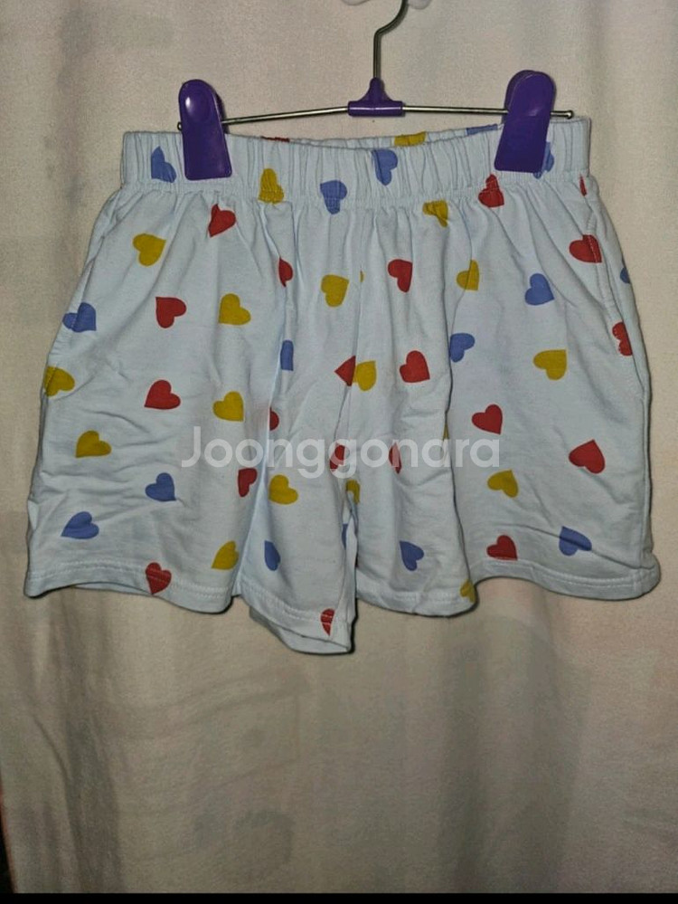 하트 패턴 잠옷 반바지--3
