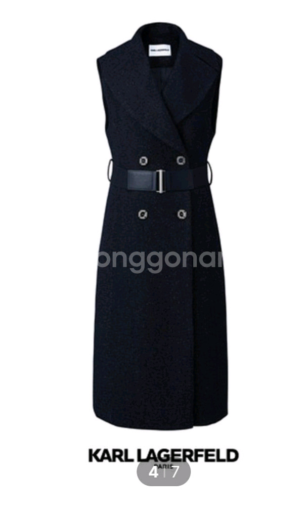 (새상품) 칼라거펠트 트위드 롱베스트--3