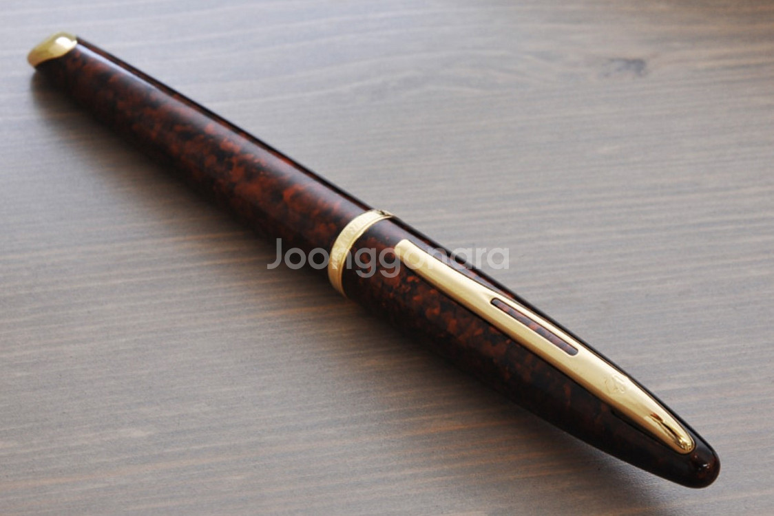 워터맨 까렌 마린 엠버 GT 18K F촉 만년필--4