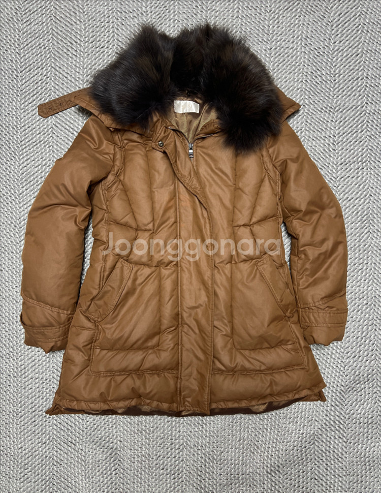 SJSJ 여우털 퍼 카라 덕다운 패딩 정품--0