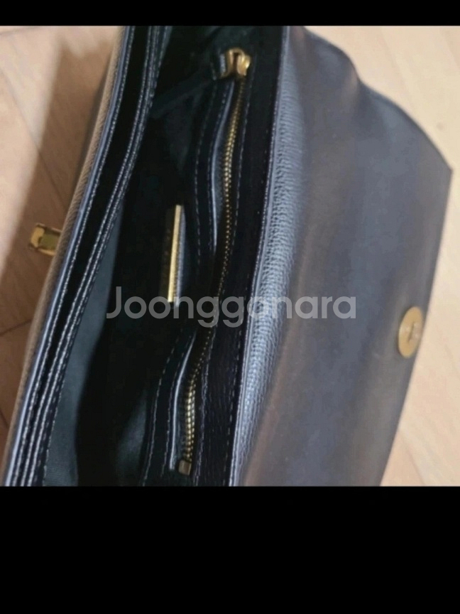 정품 토리버치 골드체인 블랙 가죽 숄더앤 크로스백--3