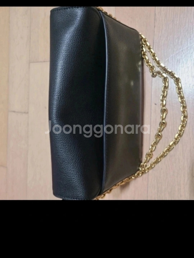 정품 토리버치 골드체인 블랙 가죽 숄더앤 크로스백--5
