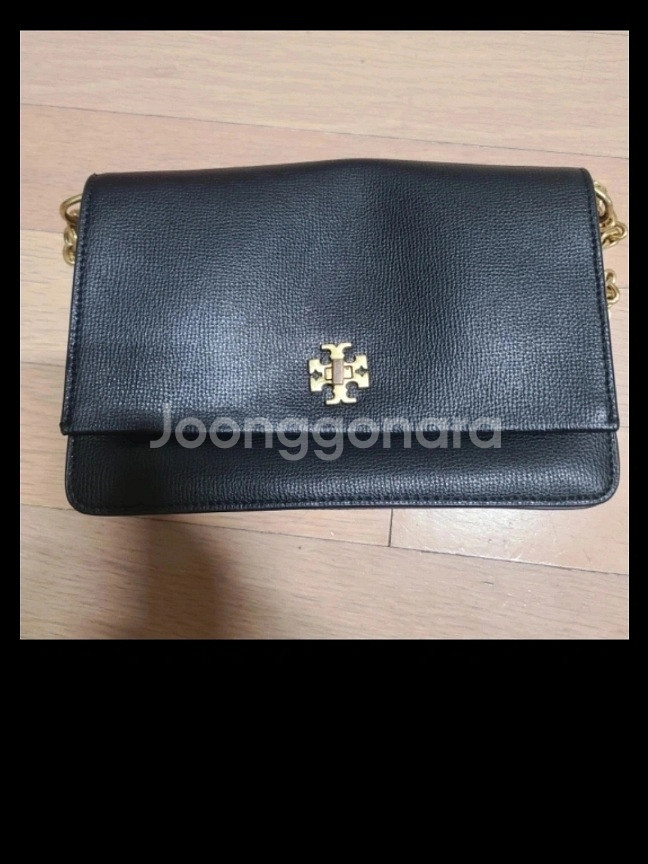 정품 토리버치 골드체인 블랙 가죽 숄더앤 크로스백--6